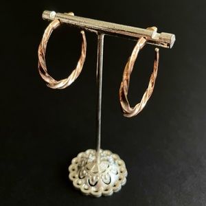 Twisted Gold Hoop Fashion Earrings - NWT